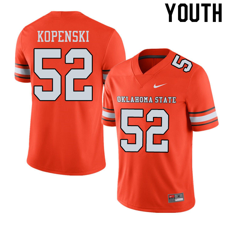 Youth #52 Ben Kopenski Oklahoma State Cowboys College Football Jerseys Sale-Alternate Orange - Click Image to Close